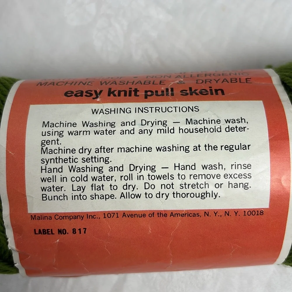 Vintage Green Worsted Weight Yarn/Lot of 3